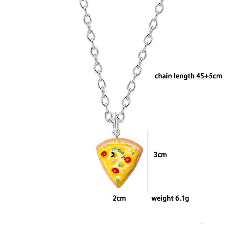 6-piece Pizza Best Friend Necklace for Women Trendy Cute Metal Pizza Pendant Choker For Your Favorite Friends Friendship Jewelry