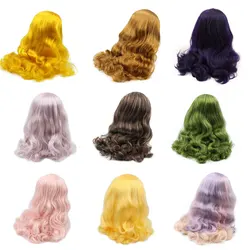 DBS blyth doll icy wig rbl scalp and dome pink hair pale purple yellow hair green wig for DIY custom doll anime toy