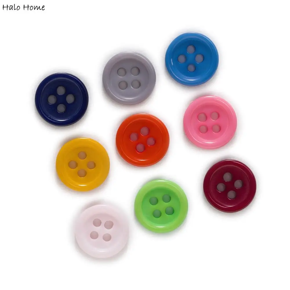 100pcs 4 Hole Classic Resin Buttons Sewing Scrapbooking Clothing Home Crafts Handmade Accessories Gift Card Making Decor 10-15mm