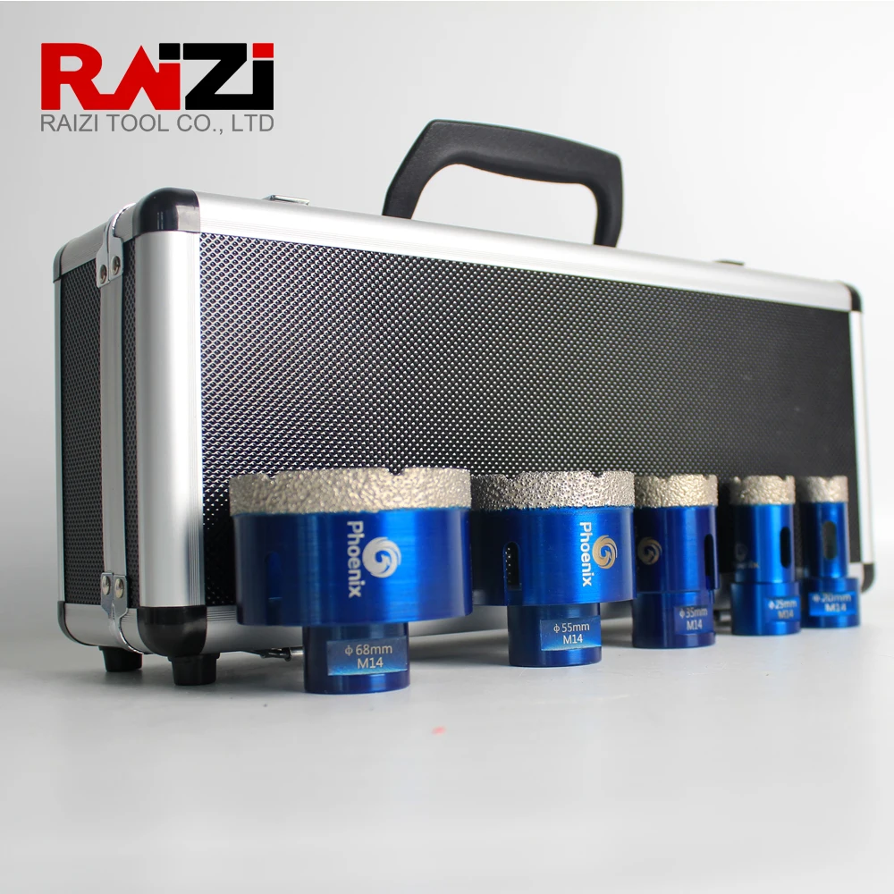 Raizi Diamond Tile Hole Saw Set di punte da trapano porcellana ceramica granito marmo M14 Vacuum brased Hole Cutter Drilling Bit Tool