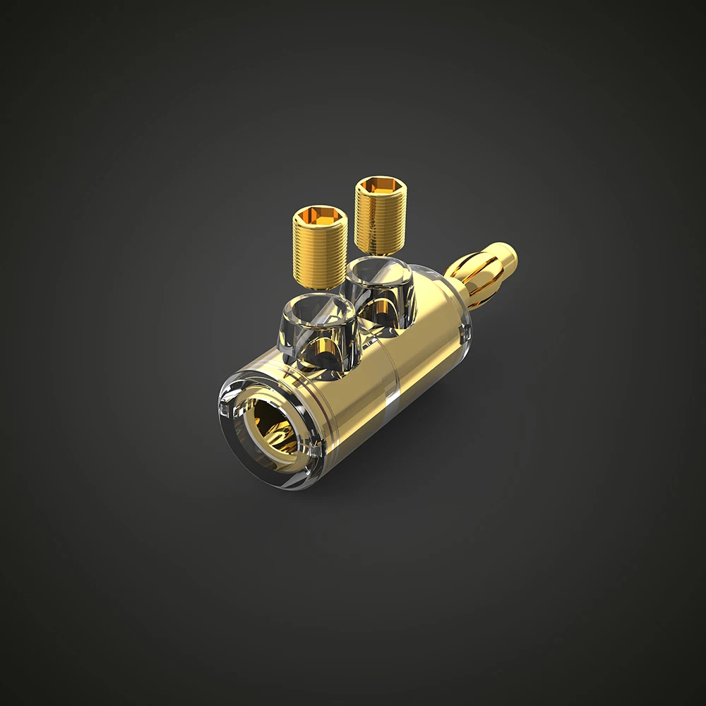 Audiocrast b553g alto-falante terminais pino de fio banana plug parafuso adaptador de fio 24k banhado a ouro banana conector novo