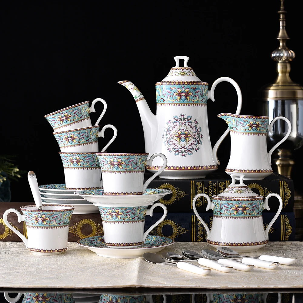 

Chinese style 15 Pcs Ceramics High-Grade Bone China Afternoon Tea Set Home Set