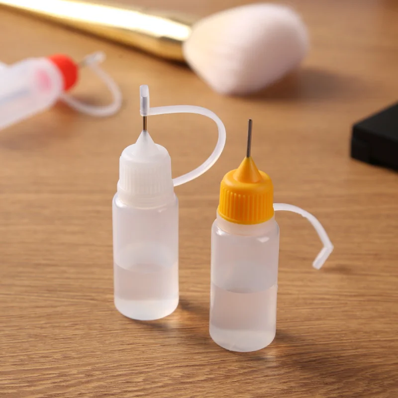 5Pcs 10/20/30/60ML Needle Tip Bottles Cans Be Glue Applicator plastic bottle Paint for Diy Scrapbooking Craft Childproof Cap