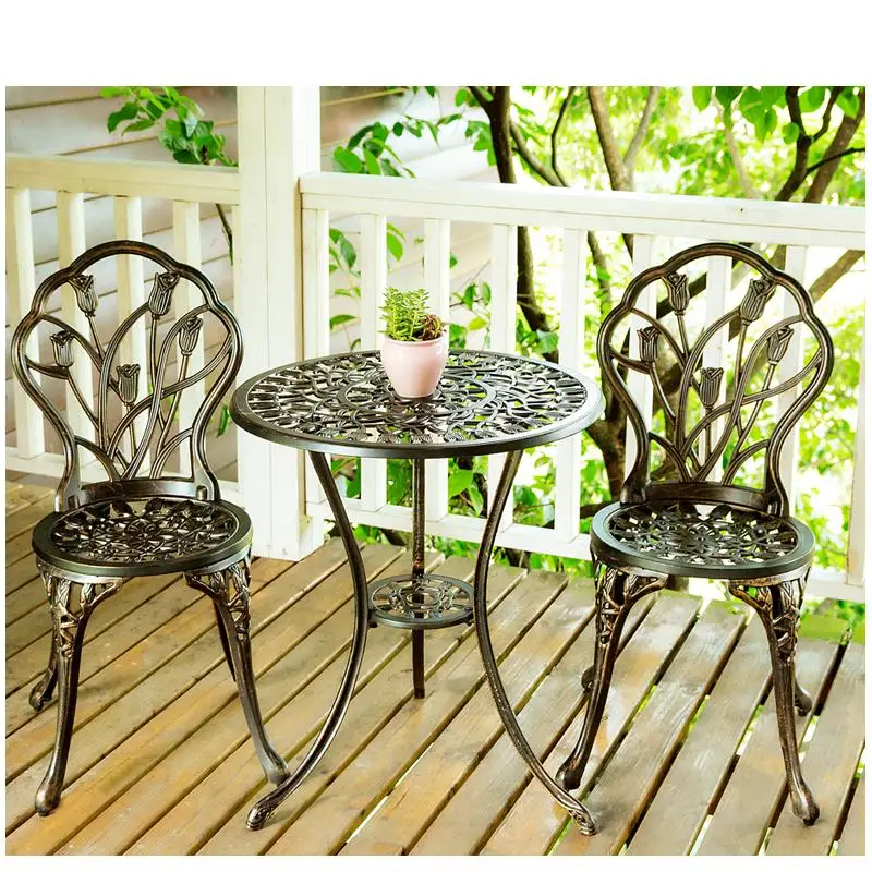 Outdoor Garden Balcony Leisure Cast Aluminum Tables and Chairs Sets