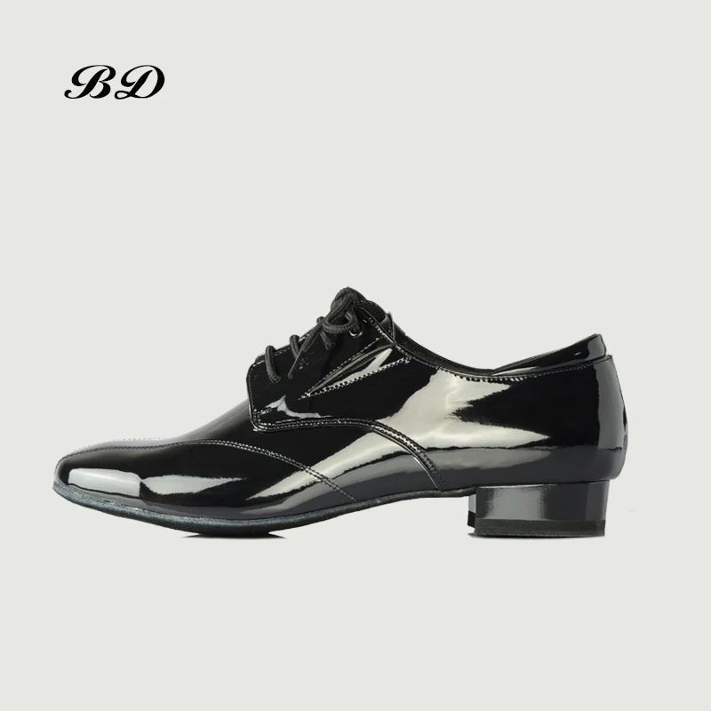 Sneakers Dance shoes Latin Men shoe Cowhide Soft Soles Soft cowhide Modern Dance Jazz Patent leather Lace Up Breathable BD 321