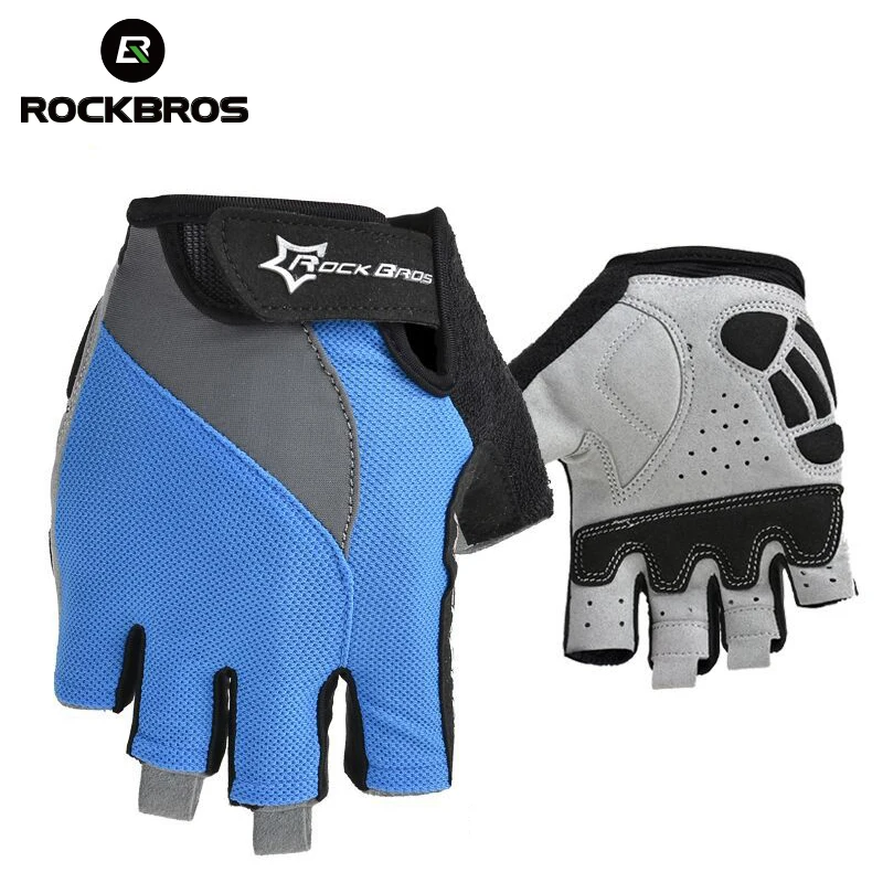 RockBros Bike Gloves Non-Slip Breathable Mtb Mens Women\'s Summer Bicycle Cycling Gel Pad Short Half Finger Sport Gloves ciclismo