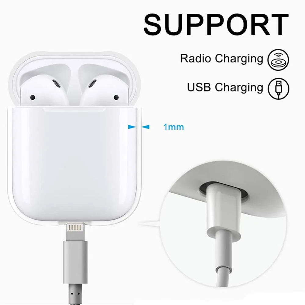 ฝาครอบซิลิโคนสําหรับ Apple Airpods 1/2 หูฟัง Coque Soft Protector Fundas Airpods 1 กรณี AirPods 2 ครอบคลุมหูฟังกล่อง