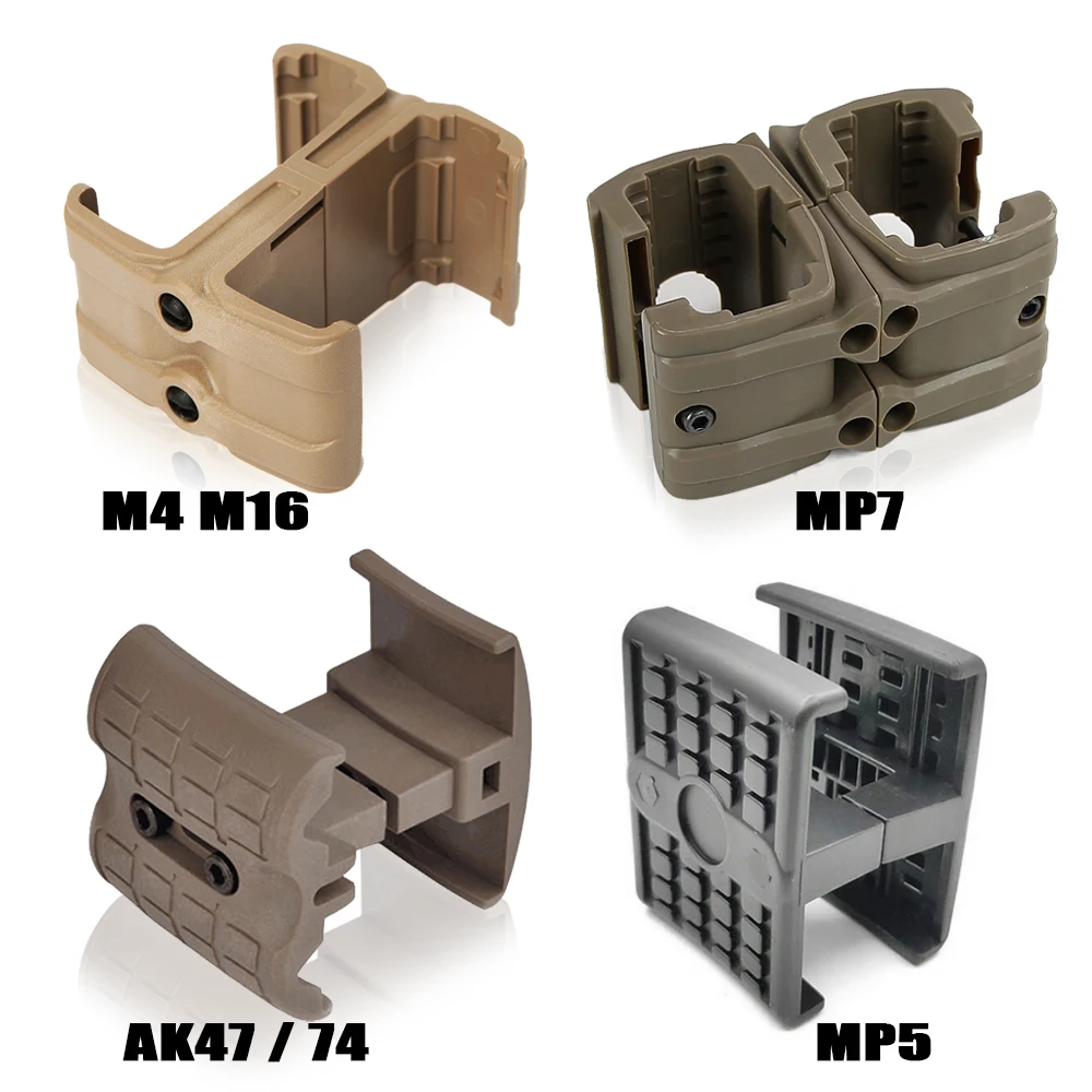 Hunting Rifle Dual Magazine Coupler Link Clip Airsoft Mag Parallel Connector Clamp for AR15 M4 M16 AK MP5 MP7 Hunting accessory