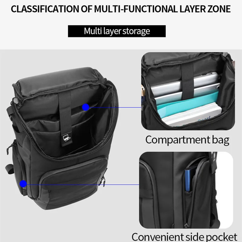 OZUKO Multifunction Men Backpack Large Capacity Waterproof Backpacks 15.6\