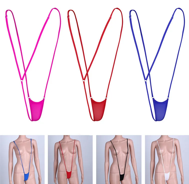 Womens Sexy One Piece Sling Shot G-String Extreme Micro Mini Monokini Swimwear Underwear Nightwear Thong Bikini Lingerie