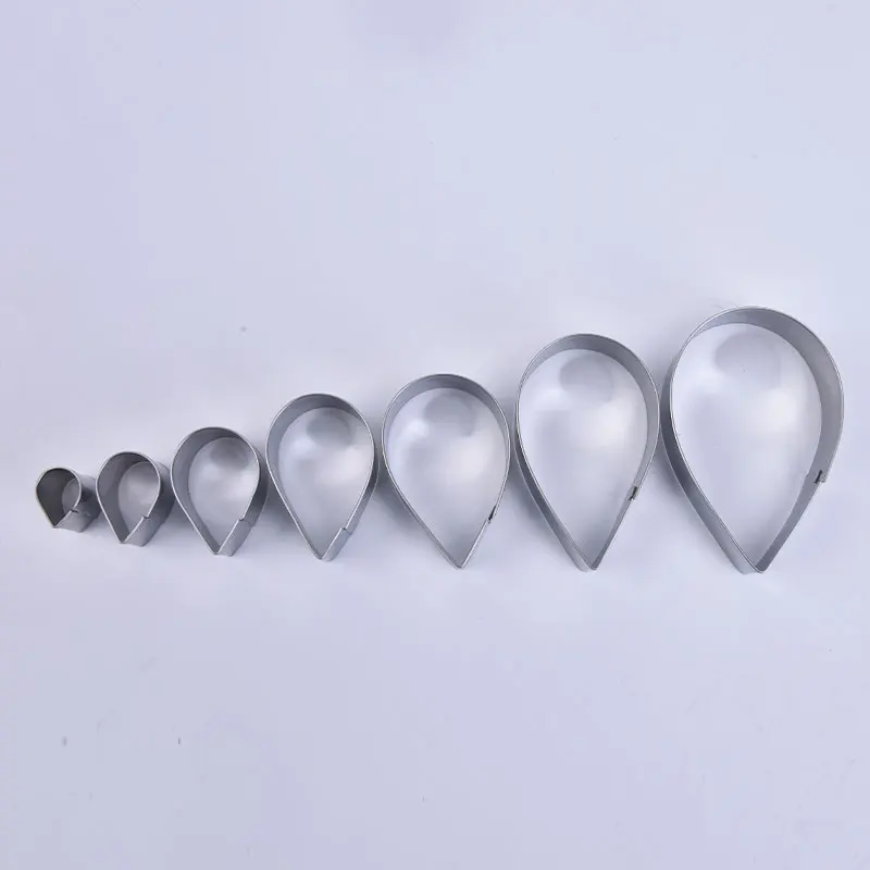 7Pcs Clay Cutter Stainless Steel Drop Round Ceramic Pottery Designer DIY Polymer Clay Craft Cutting Mold for Jewlery Pendant