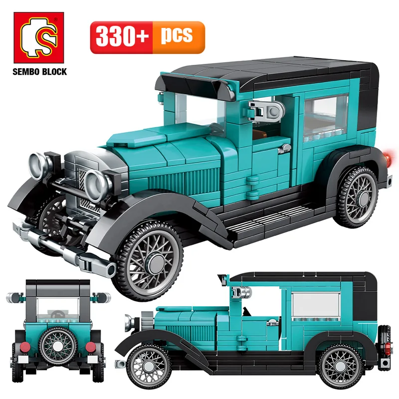 

City Mechanical Classic Car MOC Model Bricks Classical Convertible Racing Vehicle Building Blocks Toy For Kids