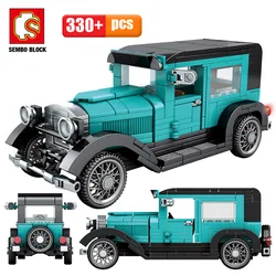 City Mechanical Classic Car MOC Model Bricks Classical Convertible Racing Vehicle Building Blocks Toy For Kids