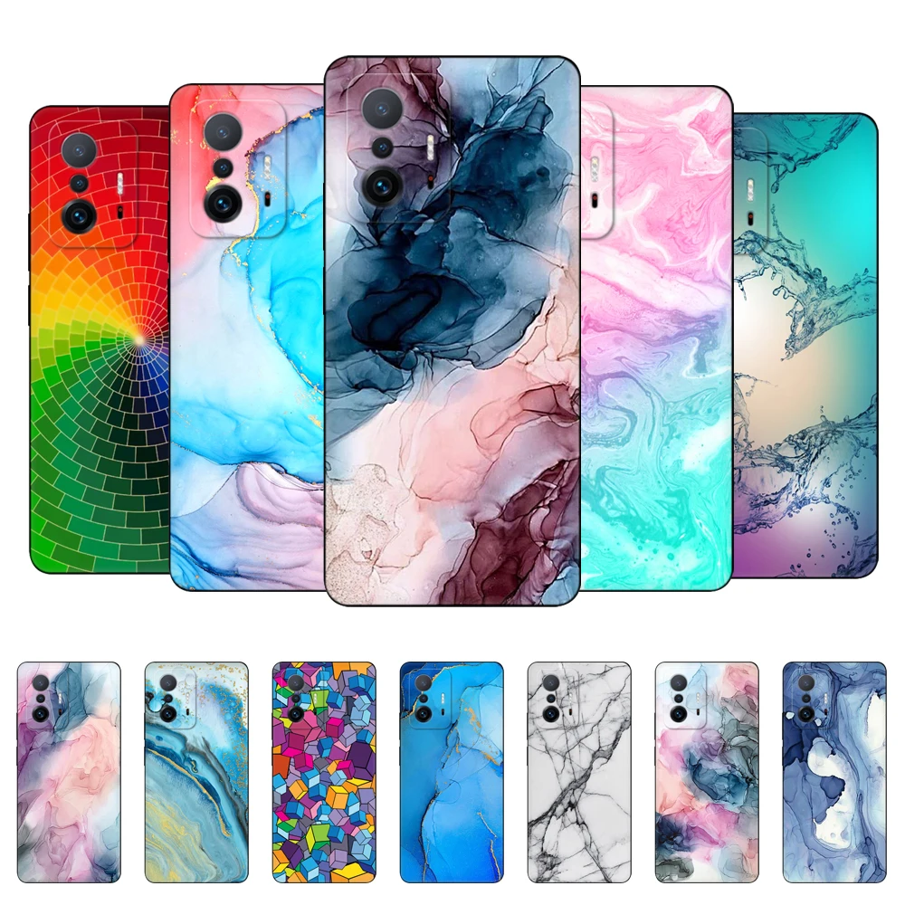 For Xiaomi 11T Case For Xiaomi 11T Pro Soft Case Xiaomi11T mi 11 T 11TPro coque 6.67inch black tpu case marble colorful fashion