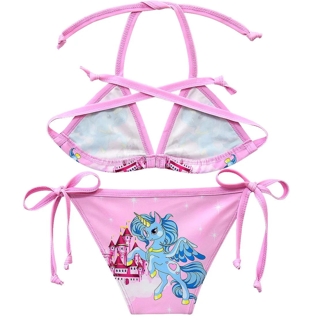 New Cute Girls Unicorn Swimsuit Kid Strap Bikini Suit 2pcs Outfits Kid Fashion Clothes toddler lol Children