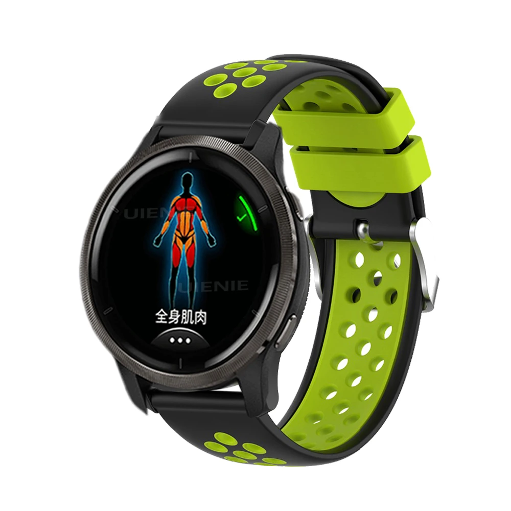 سيليكون حزام الساعات ل Garmin Venu 2 2s Vivoactive 4 حزام الرياضة سوار حزام (استيك) ساعة 22 مللي متر استبدال معصمه كوريا
