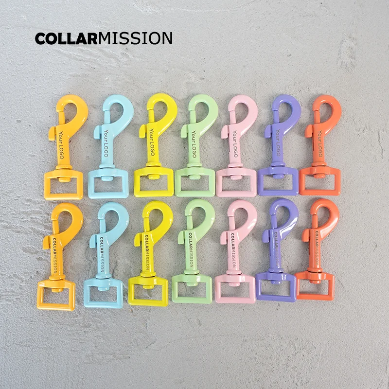 50pcs/lot Metal dog clasp for 20mm webbing dog leash buckles 7colours We provide laser engraving service customize LOGO