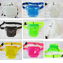 3pcs New Women Pvc Jelly Transparent Fanny Packs Summer Beach Waterproof Waist Bags