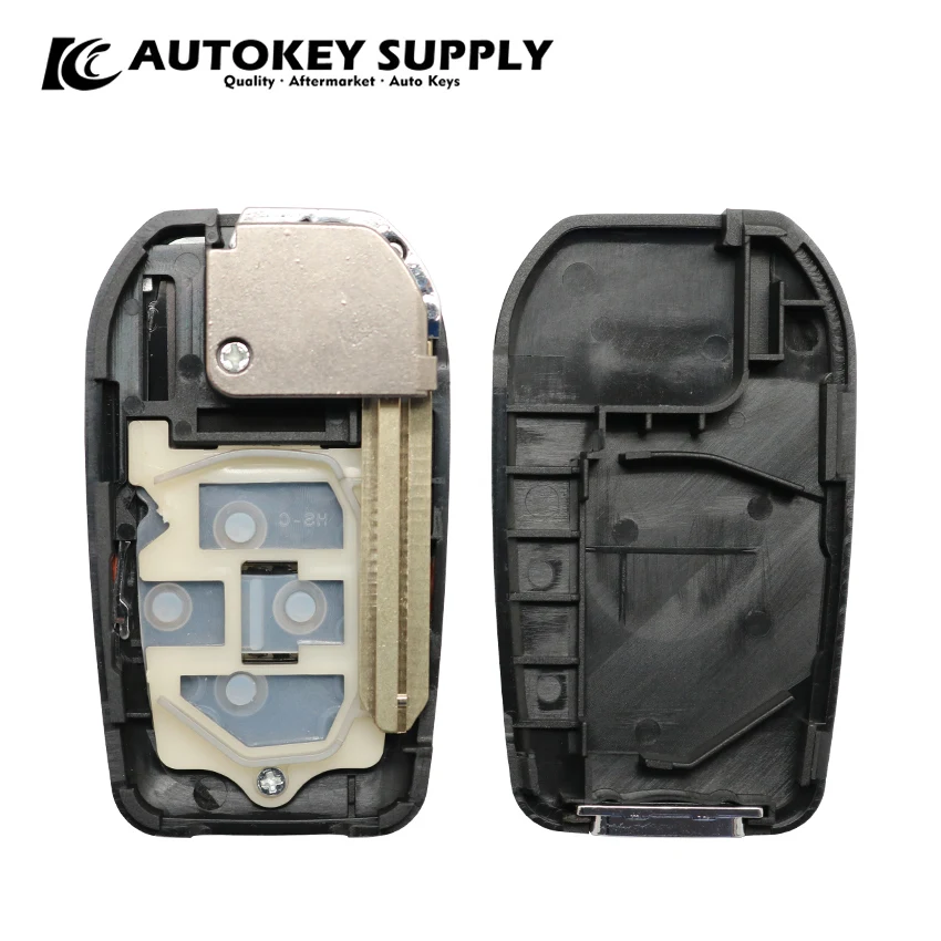 AutokeySupply AKTYF126 2-1 Bottoni RAV4 Reiz Vios Crown auto telecomando dritto modificato guscio chiave pieghevole Per Toyota/Camry