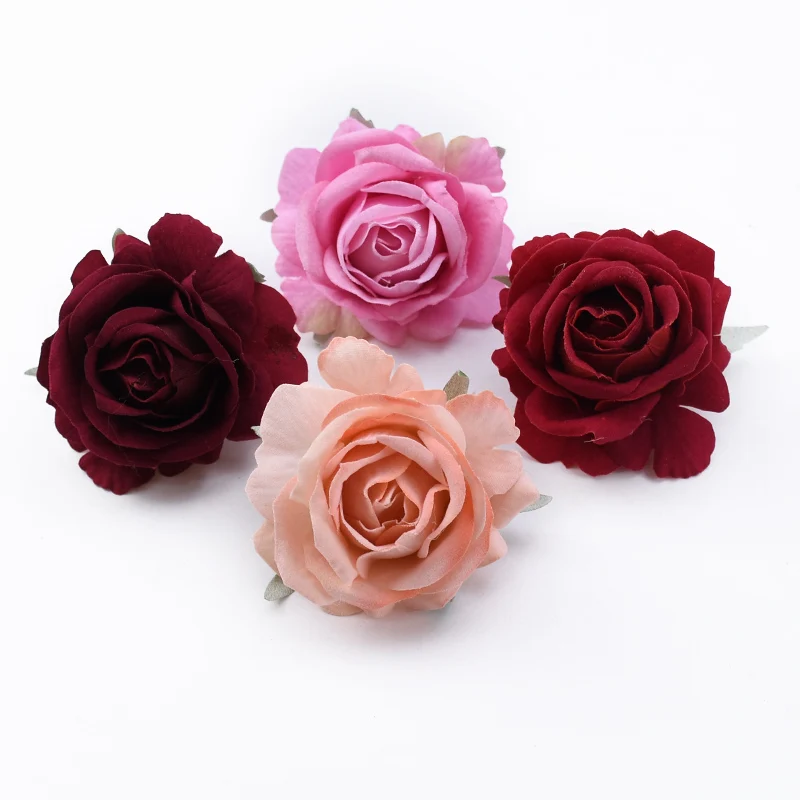 5/10 Stück Künstliche Blumen für Heimdekoration, Hochzeit, Braut-Handgelenk, Seidenrosen, Kopfdekoration, Scrapbooking, Valentinstagsdekoration, Kranz – Detail 6