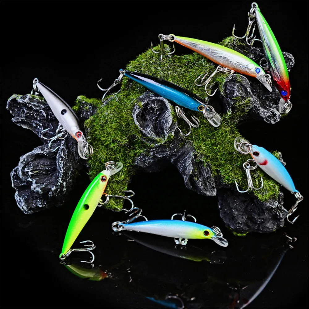 1pcs Mini Minnow Fishing Lure 3g 5cm Lifelike Hard Fake Baits Crankbait Wobblers Carp Peche Iscas Peaca Pike Tackle 8 Colors