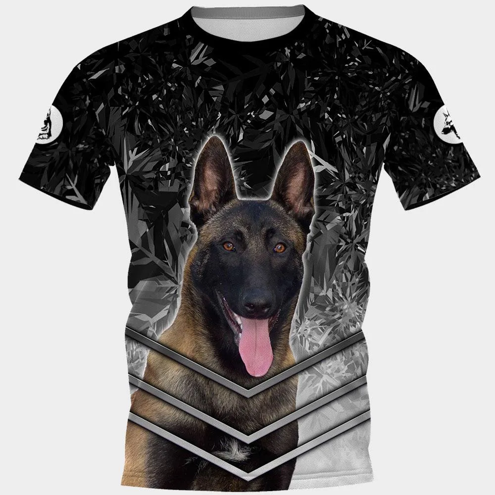 HX Animals T-shirts 3D Graphic Animals Kaleidoscope Dogs AMSTAFF Pullovers Tees Fashion Splicing Short Sleeve T-shirts