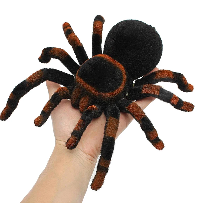 

Big Size Toy Remote Control Simulation tarantula Eyes Shine black RC Spider 4Ch Halloween RC Tricky Prank Scary for party game