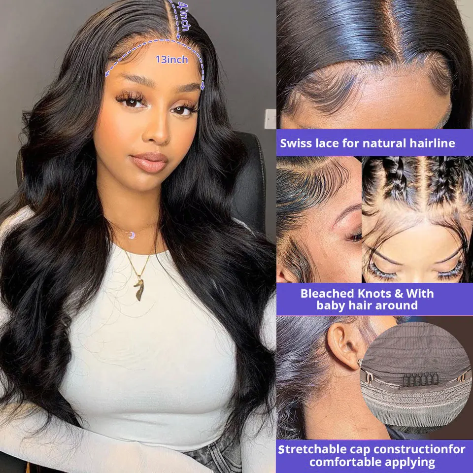 360 Full Lace Wig Human Hair Pre Plucked Brazilian Hair Wigs For Women 13x4 Hd Lace Frontal Wig 30 Inch Body Wave Lace Front Wig