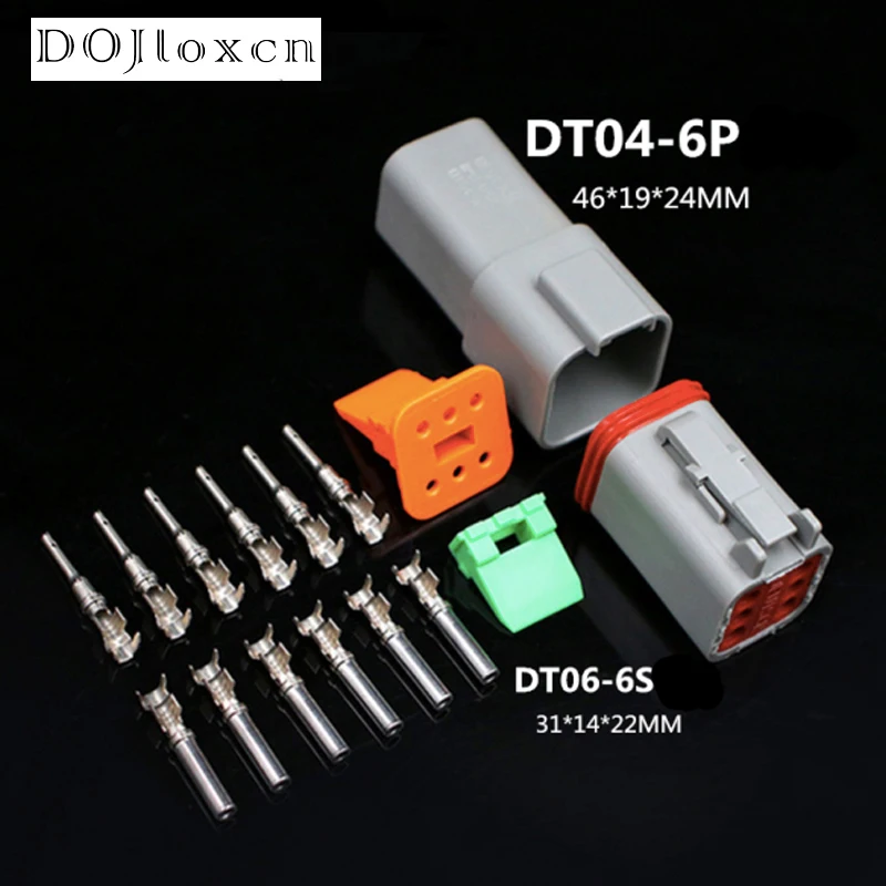 1 Set Deutsch DT Connector DT06-2S/DT04-2P 2P 3P 4P 6P 8P 12P Waterproof Electrical Connector For Car Motor With Pins 22-16AWG