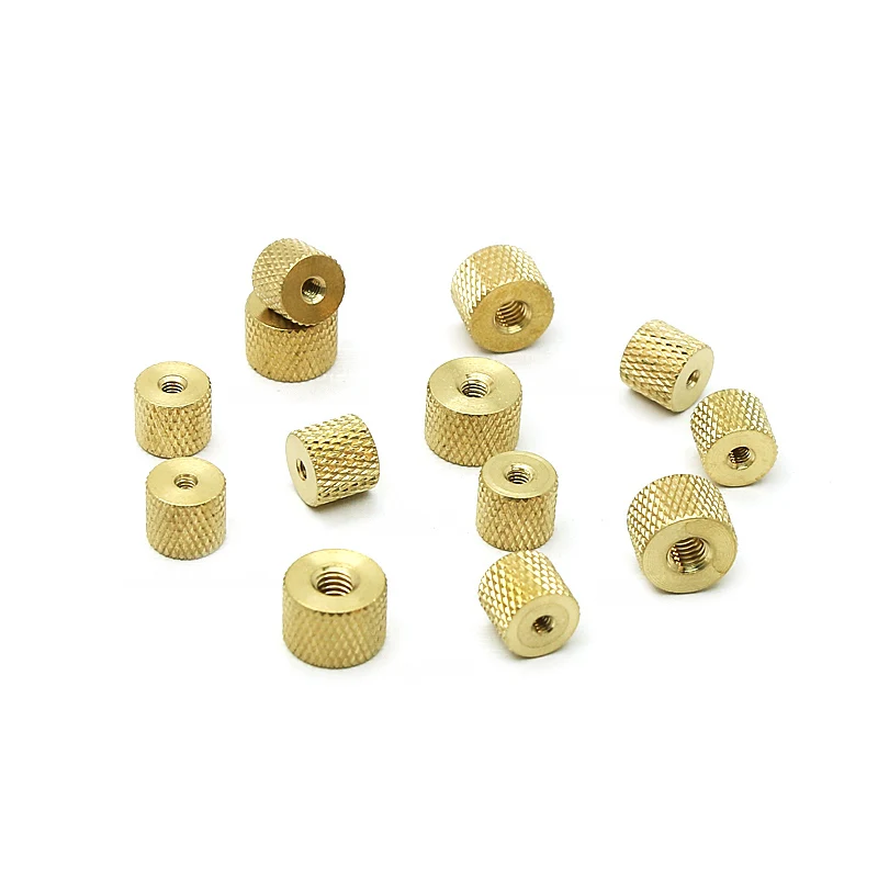 10/20/50PCS M2 M2.5 M3 M4 Knurled Brass Thumb Nut Brass Knurled Nut Cylindrical Adjust Nut