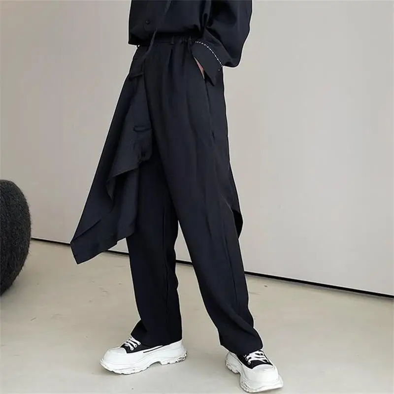 Men's Suit Trousers Spring And Autumn New Dark Department Personality Splicing Hip Hop Fashion Fashion Fan Leisure Large Pants