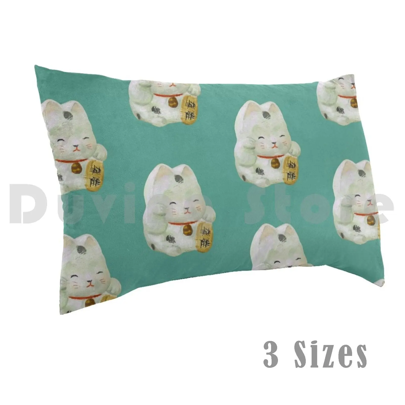 Maneki Neko , Lucky Charm Cat Japanese Asian Pillow Case 20*30 Inch Maneki Neko Neko Cat Cute Kitty Japanese