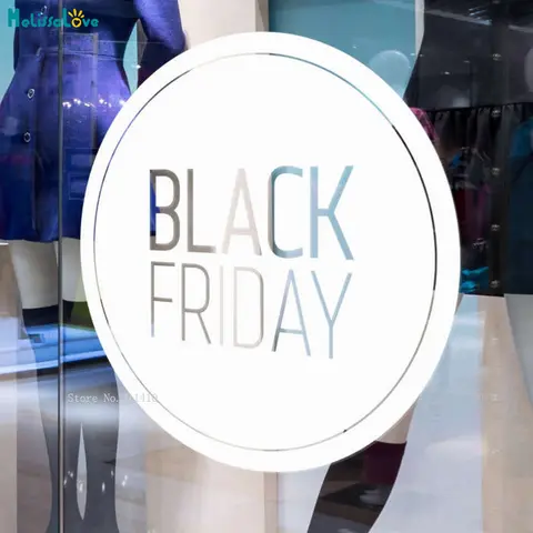 White Black Friday Window Sticker Super Shopping Sale Shop E-commerce Office Decor Self-adhesive Discount Logo Decals YT3574