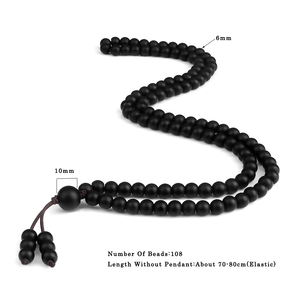 108 Natural Tiger Eye Stone Onyx Beaded necklace Bracelet Trendy Men Black Lava Prayer Bangles Women Malachite Yoga Jewelry Gift