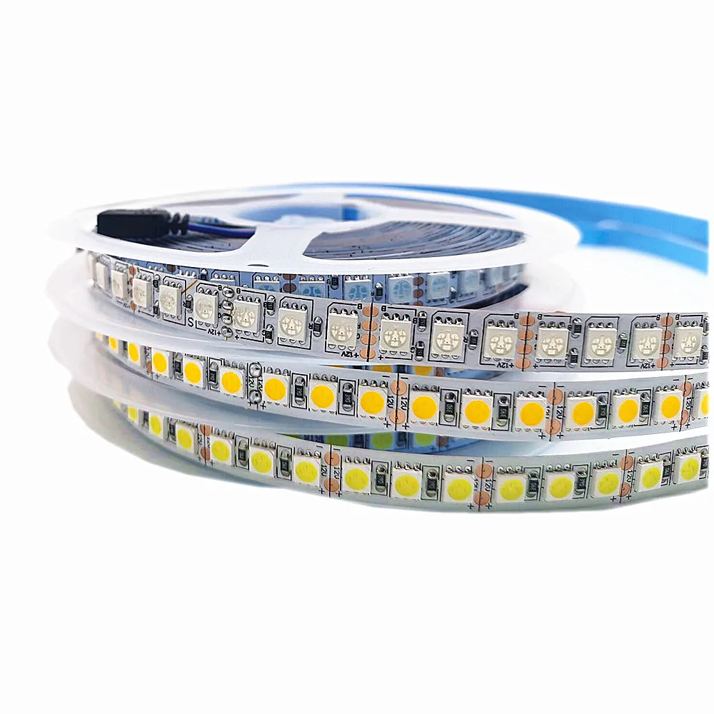 Taśma LED DC12V 5050 5054 60/120 leds/m taśma LED o wysokiej jasności elastyczna taśma wstążkowa lampa światła ciepły biały/zimny biały/RGB/ 5m