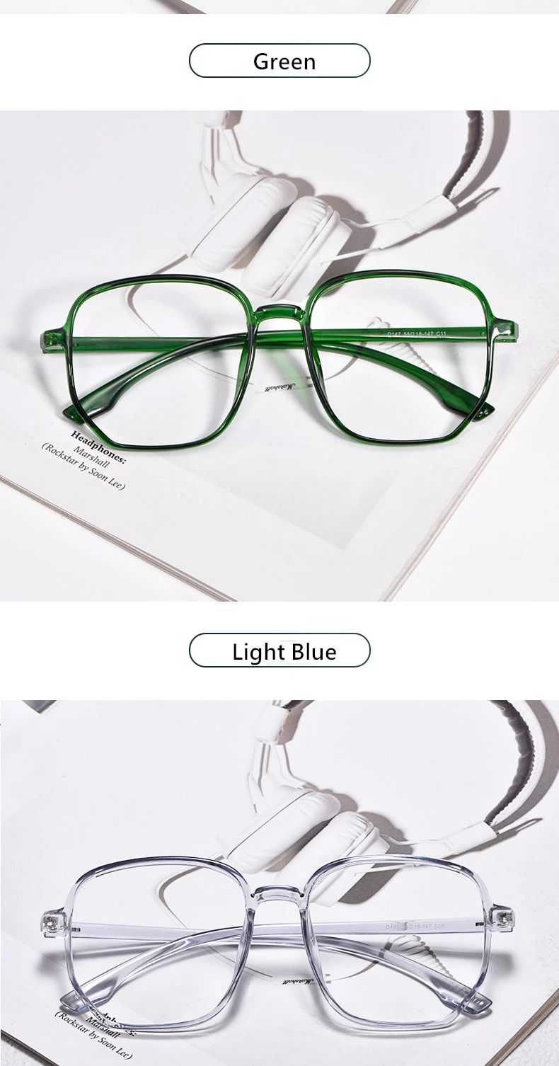 YIMARUILI Ultra-licht TR90 Brille Rahmen Große Gesicht Retro männer Myopie Optische Verordnung Dekorative Brillen Rahmen Frauen D147 – Detail 8