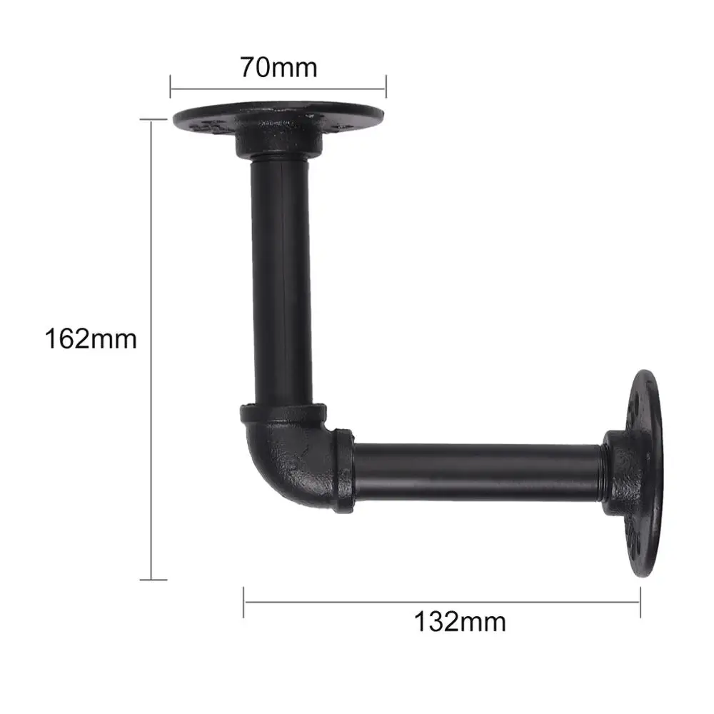 GARLLEN 4Pc Retro 13*13ซม.หลอด Rack อุตสาหกรรมชั้นวางหนังสือชั้นวางของท่อสำหรับ Plank/นั่งร้านตกแต่ง