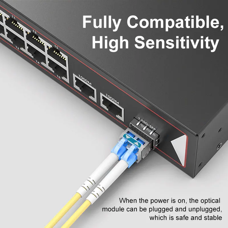 ONTi 10G 듀플렉스 10/40/80KM SFP 모듈 SM LC 단일 모드 이중 광 모듈 Cisco/Mikrotik 스위치와 호환 가능