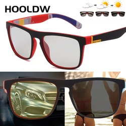 HOOLDW Photochromic Sunglasses Men Women Change Color Polarized Driving Sun glasses Anti-glare Goggle Night Vision Glasses UV400