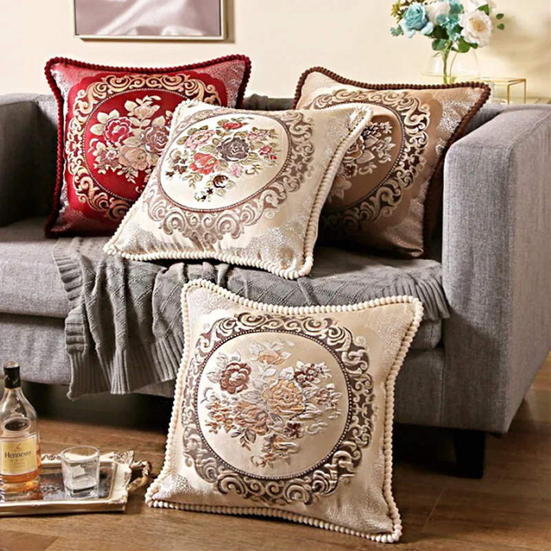 European Palace Style Pillow Cover, Mahogany Sofa, Bedroom, Car, Office Cushion Cover, Waist Pillow Cover, Home Decoration