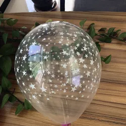 12 인치 별 인쇄 라텍스 풍선 웨딩 생일 파티 장식 매직 버블 투명 풍선 베이비 샤워 아이 장난감, 10 개