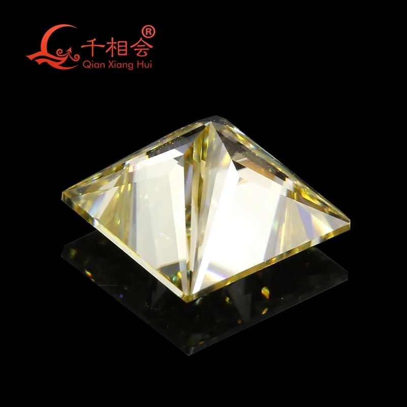 

Vivid Yellow Princess Cut Moissanite Diamond - Square Shape Premium Quality Loose Gemstone for Customized Jewelry