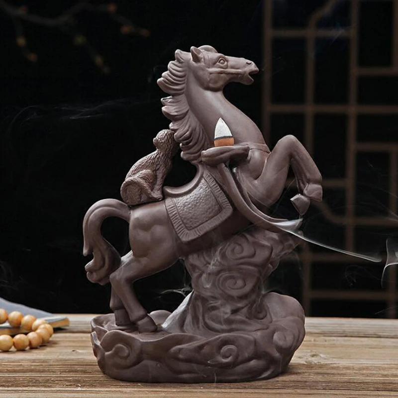 Horse Waterfall Smoke Backflow Incense Cones Ceramic Incenses Burners Bullet Incense Holder Wierook Waterval Home Decoration