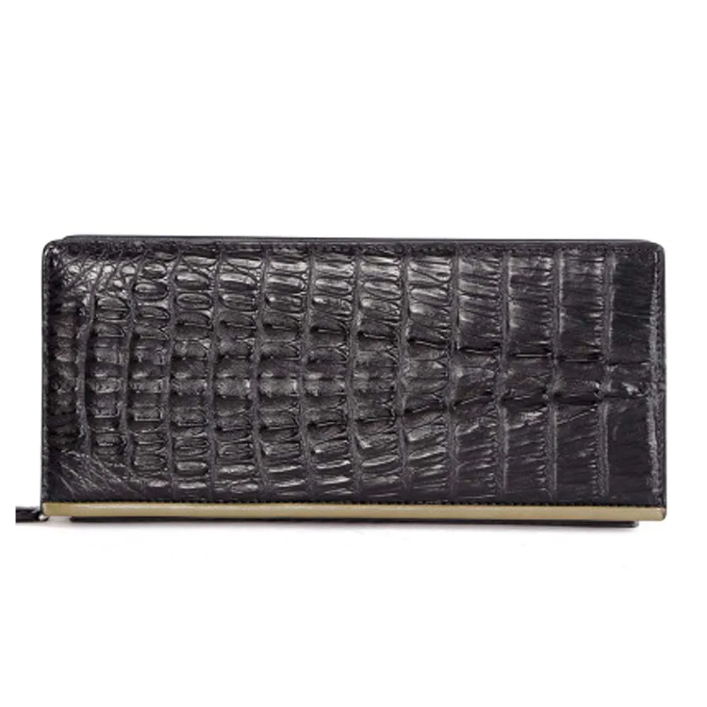 

xingmengda male clutch bag crocodile long men wallet large capacity Hand caught black business male crocodile leather bag