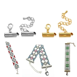 10 juegos de cierres de langosta de Metal de 10-40mm, ganchos, conectores de cierre deslizante de extremo de pulsera, cadena extensible para hacer joyería DIY