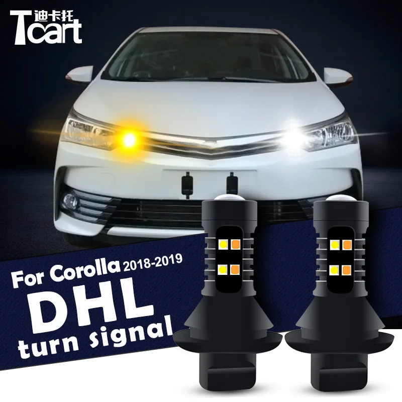 car accessories For toyota corolla E160 E170 E180 2014 -2018 Led Daytime Running Light Turn Drl 2in1