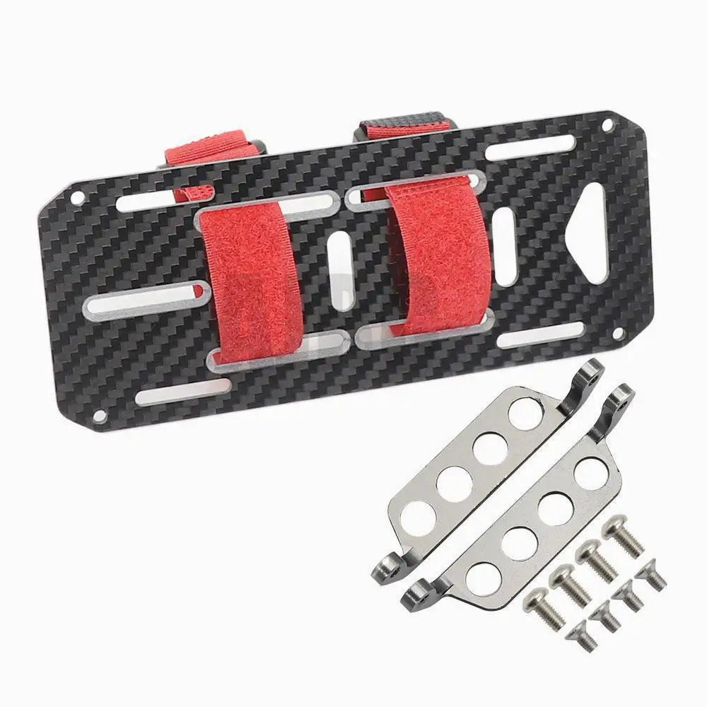 

Black Carbon Fiber Battery Mounting Plate for RC Car 1:10 Scale RC Crawler Cars Axial SCX10 CC01 F350 D90 RC4WD Model Toy Part