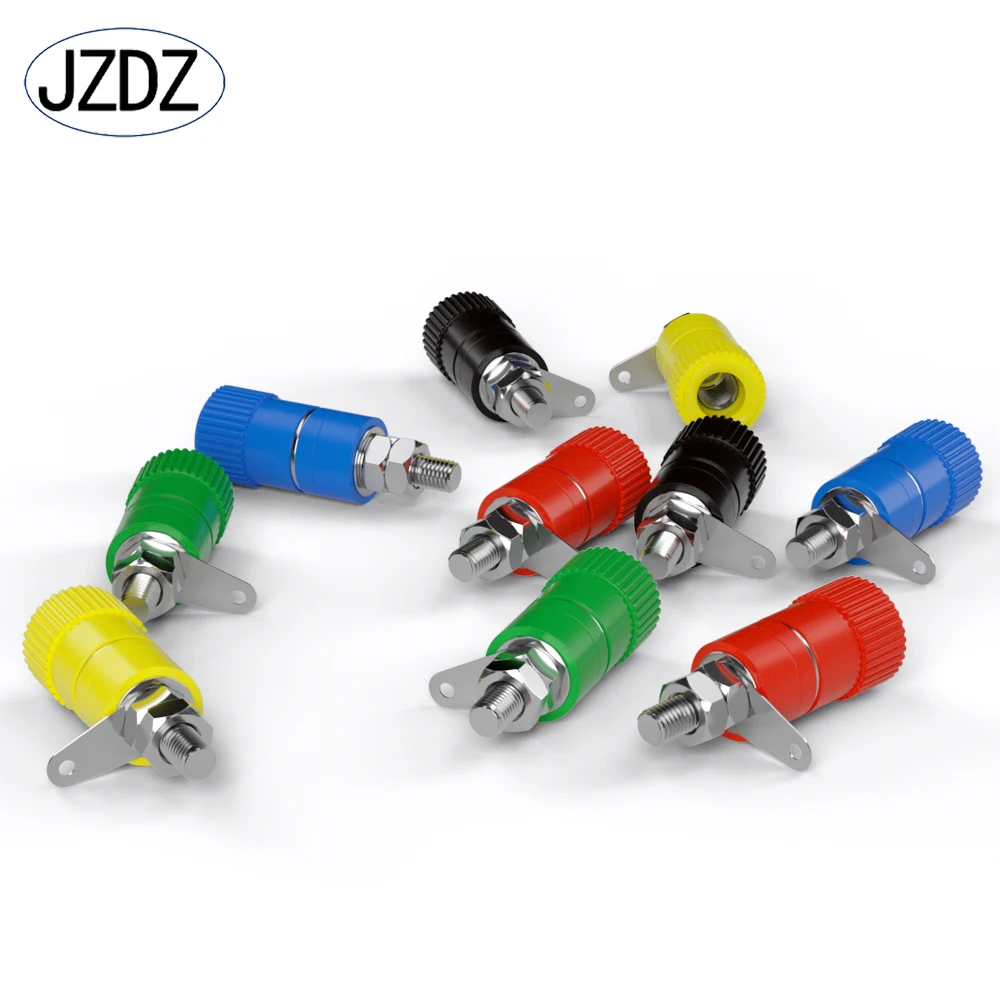 JZDZ 10pcs 4mm Banana Socket Binding Post Nut Banana Plug Jack Electrical Connector Terminal DIY Parts J.50001