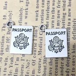 Newest 10Pcs 15*18mm Antique Silver Color Passport Charms Vintage Keychain Necklace Pendant Accessory Charms For Jewelry Making