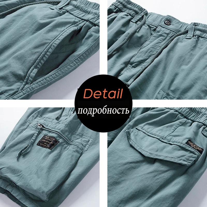 2024 New Spring Men Cotton Cargo Shorts Clothing Summer Casual Breeches Bermuda Fashion Beach Pants Los Cortos Cargo Short Men